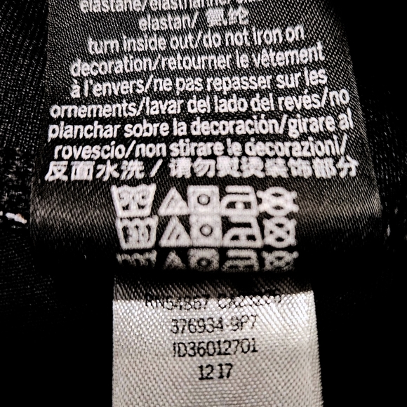 VS PINK Ultimate Leggings M Ankle Length Black Mesh Tropical Waistband Spellout - Picture 12 of 12